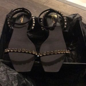 Saint Laurent 10MM Embellished Satin Sandals